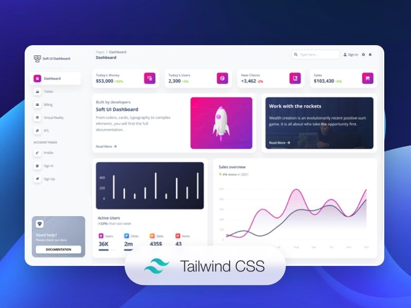 Soft Dashboard Tailwind - #Updated (free product)