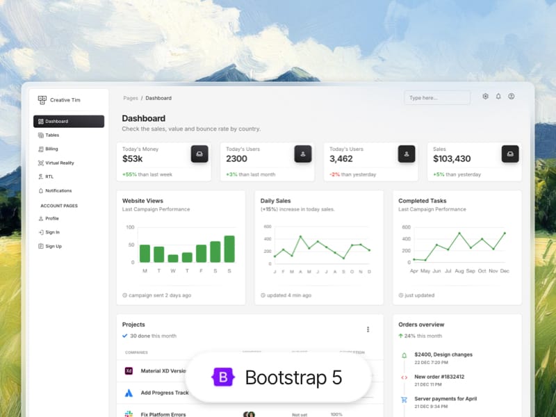 Material Dashboard 3 - A new release from Creative-Tim, open-source template. 